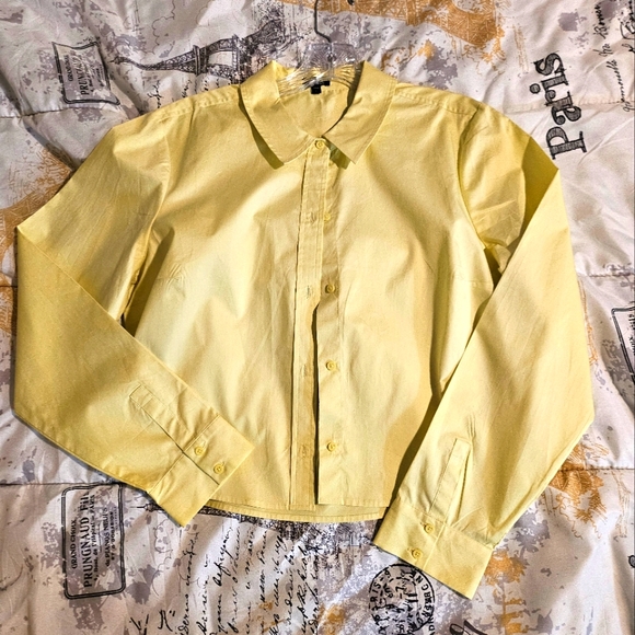 Express Tops - Yellow Button-Up Shirt
